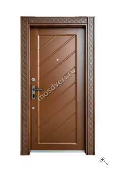 Красивая элитная дверь коричневая входная с рисунком КДД-020 - купить от производителя Мосдвери Красивая элитная дверь коричневая входная с рисунком КДД-020